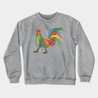 Punky Rooster Large Crewneck Sweatshirt